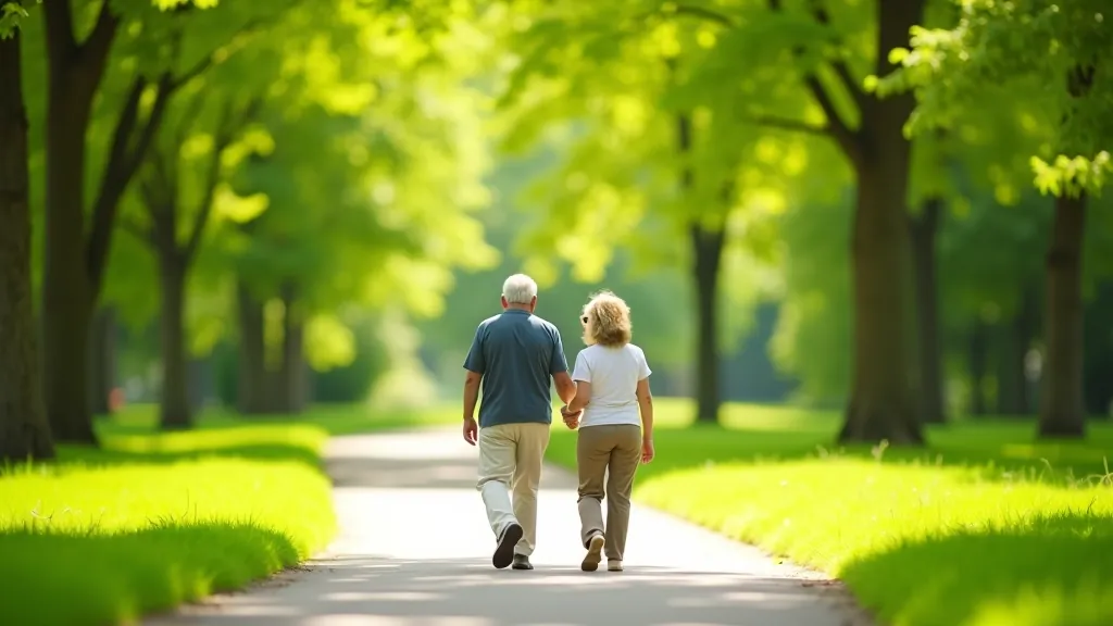 Seniori pastaigā parkā
